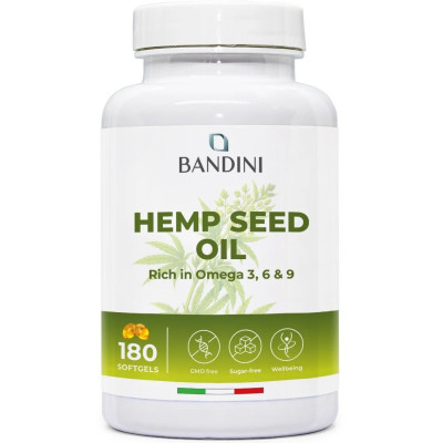 Конопено масло 1000mg - 180 меки капсули | Bandini Pharma - Италия