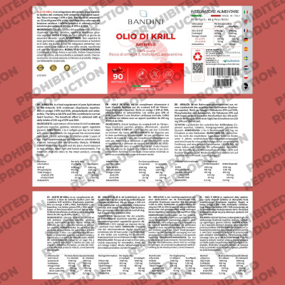 Масло от крил (Омега-3) 500mg - 90 меки капсули | Bandini Pharma - Италия