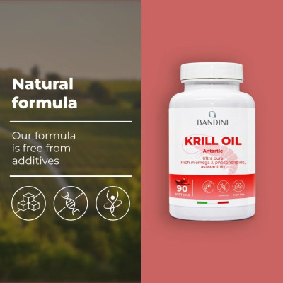Масло от крил (Омега-3) 500mg - 90 меки капсули | Bandini Pharma - Италия