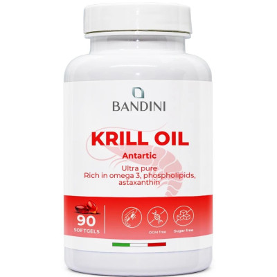 Масло от крил (Омега-3) 500mg - 90 меки капсули | Bandini Pharma - Италия