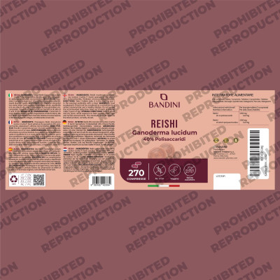 Рейши 650mg - 270 таблетки | Bandini Pharma - Италия