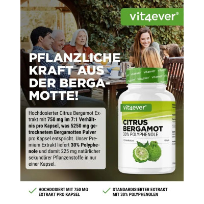 Цитрус Бергамот 750mg - 120 капсули | Vit4ever - Германия